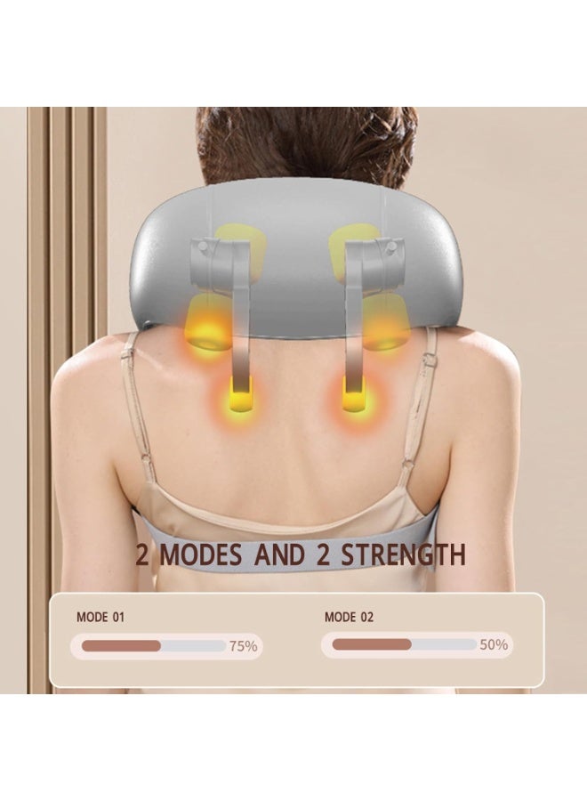 جهاز تدليك الرقبة والكتف بالحرارة – وسادة كهربائية للتدليك العميق – تخفيف توتر الرقبة والكتف والرأس – تدليك يحاكي اليد البشرية - Image 4